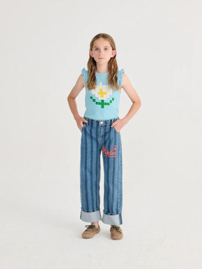 Pixel Daisy Ruffled Top - Bobo Choses