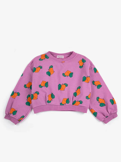 Tangerine All Over Cropped Sweatshirt - KDkes