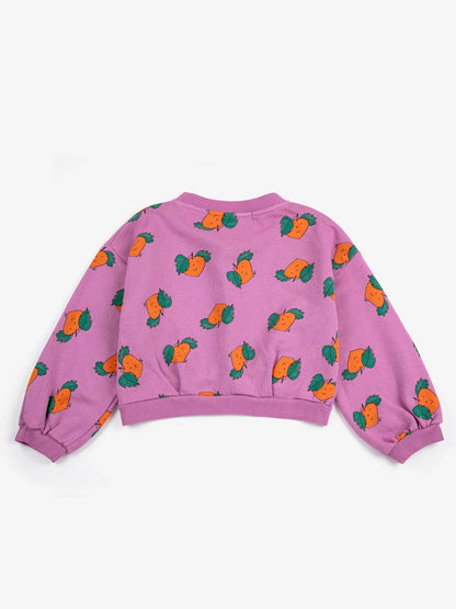 Tangerine All Over Cropped Sweatshirt - KDkes