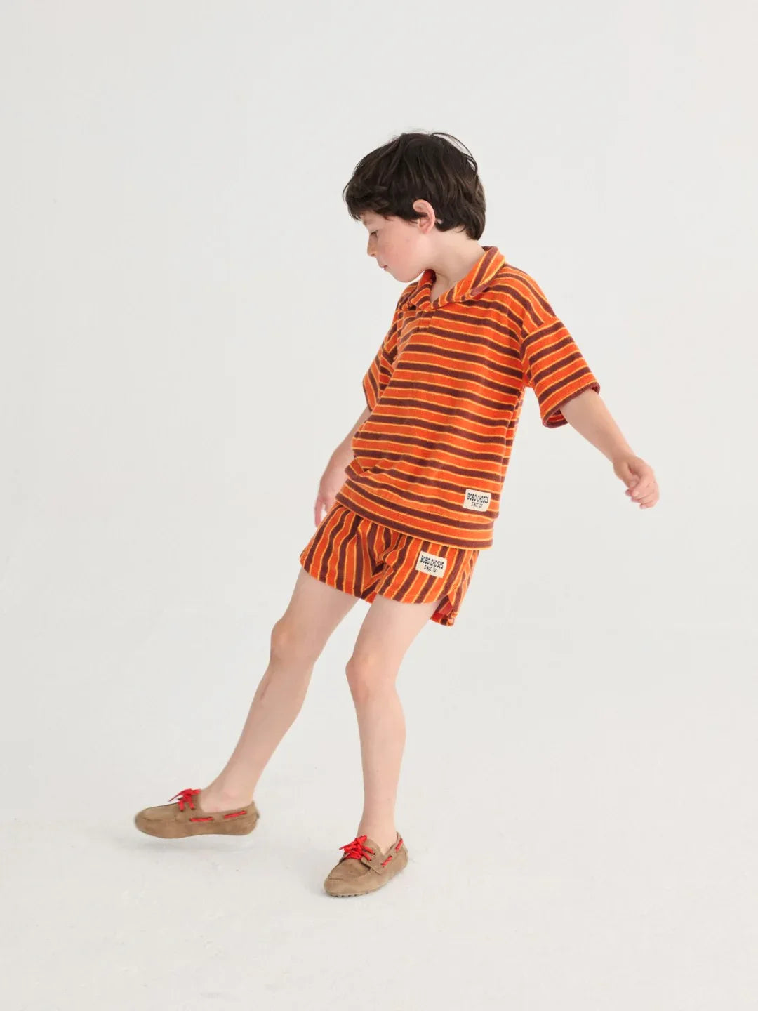 Striped Brick Terry Cloth Shorts - Bobo Choses