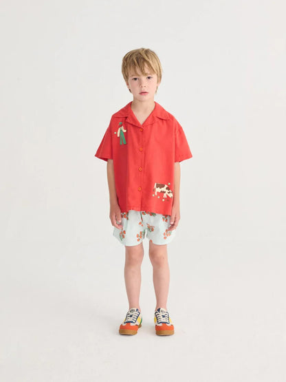 Juicy Tomatoes Woven Shorts - Bobo Choses