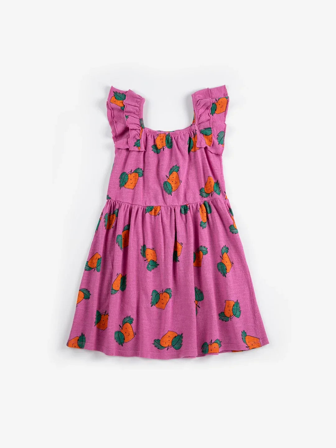 Tangerine All Over Ruffled Dress - Bobo Choses
