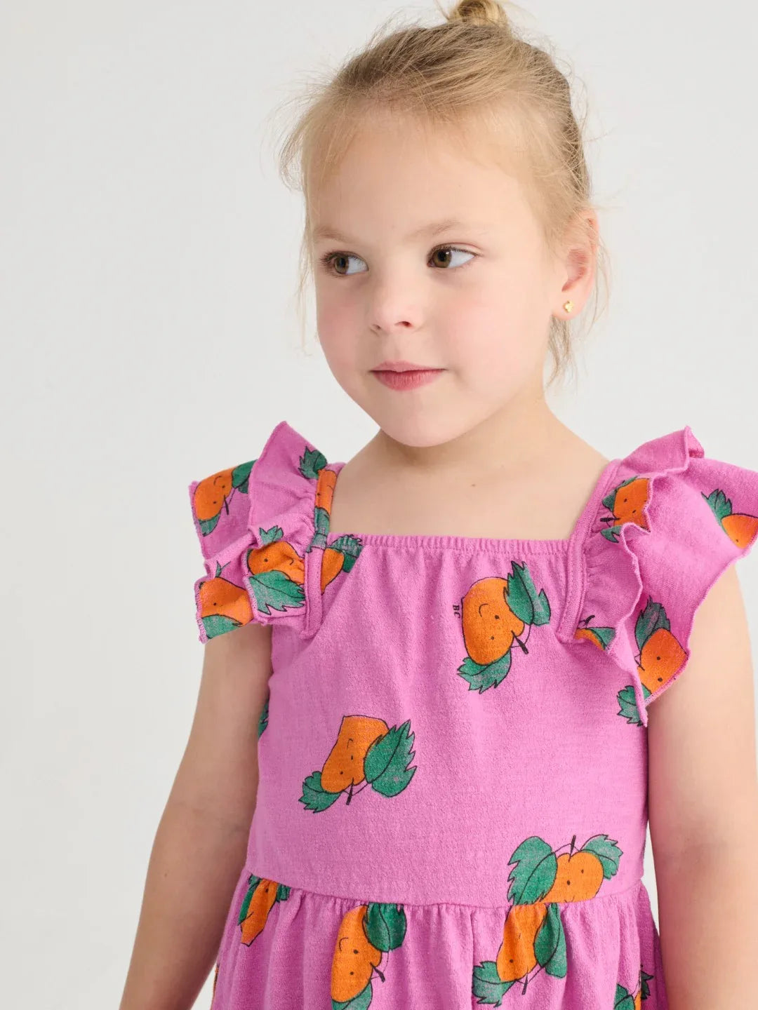 Tangerine All Over Ruffled Dress - Bobo Choses
