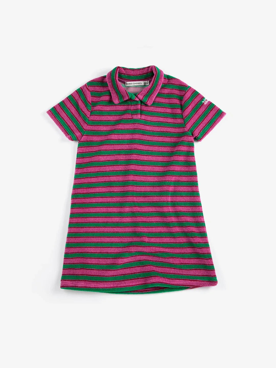 Striped Terry Cloth Polo Dress - Bobo Choses