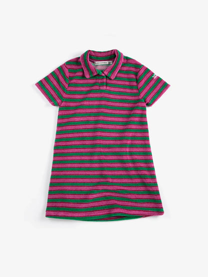Striped Terry Cloth Polo Dress - Bobo Choses