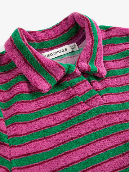 Striped Terry Cloth Polo Dress - Bobo Choses
