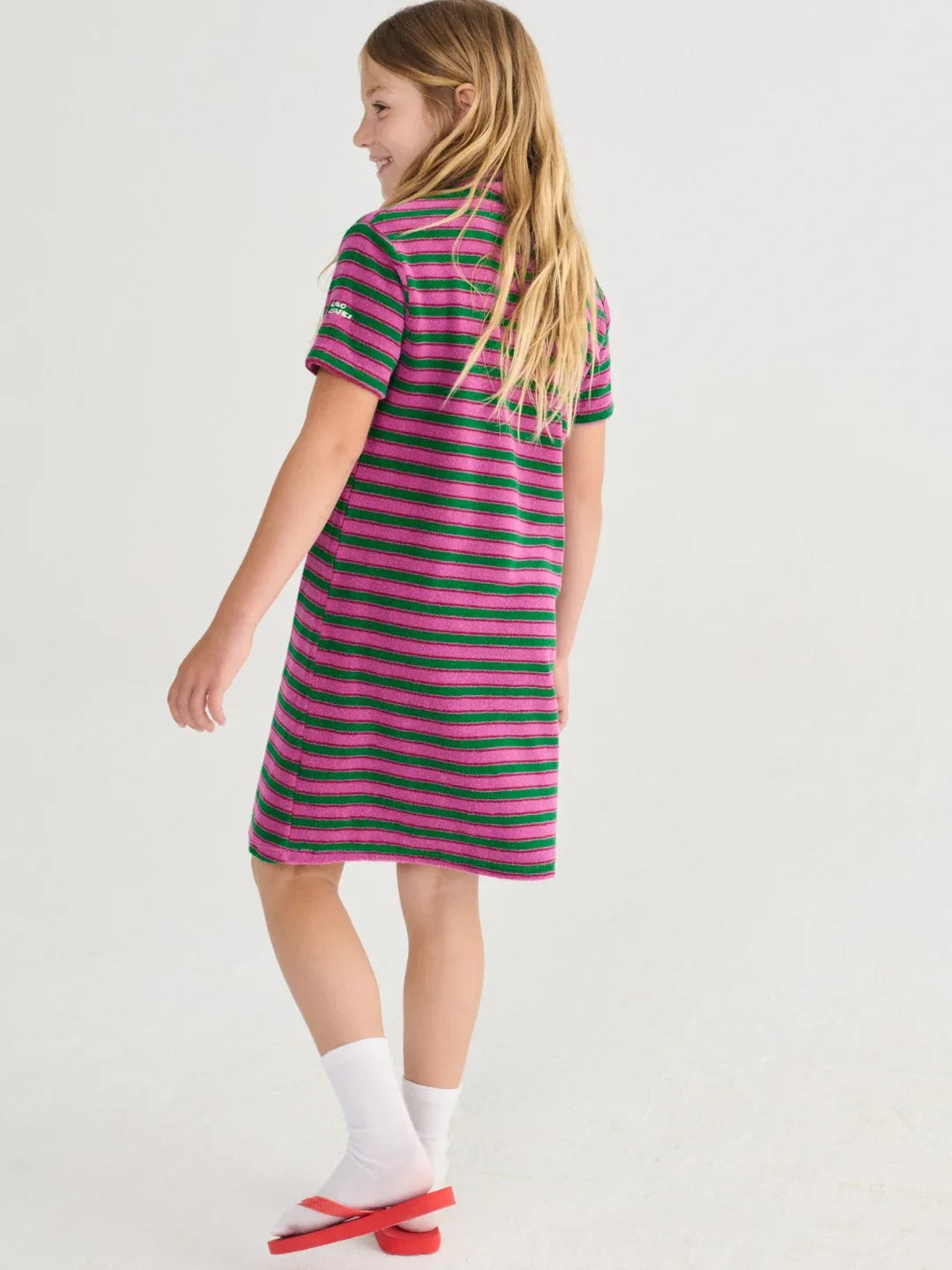 Striped Terry Cloth Polo Dress - Bobo Choses