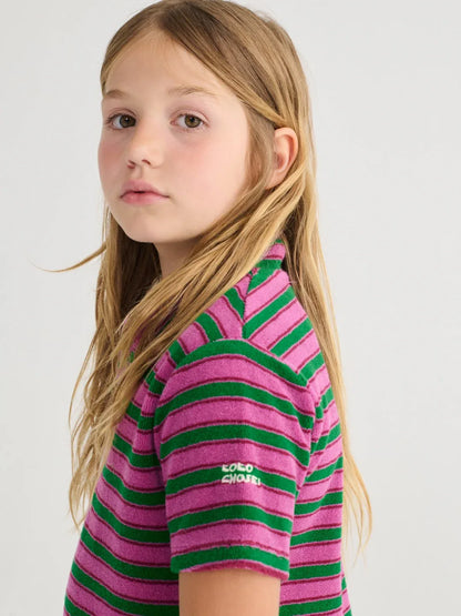 Striped Terry Cloth Polo Dress - Bobo Choses