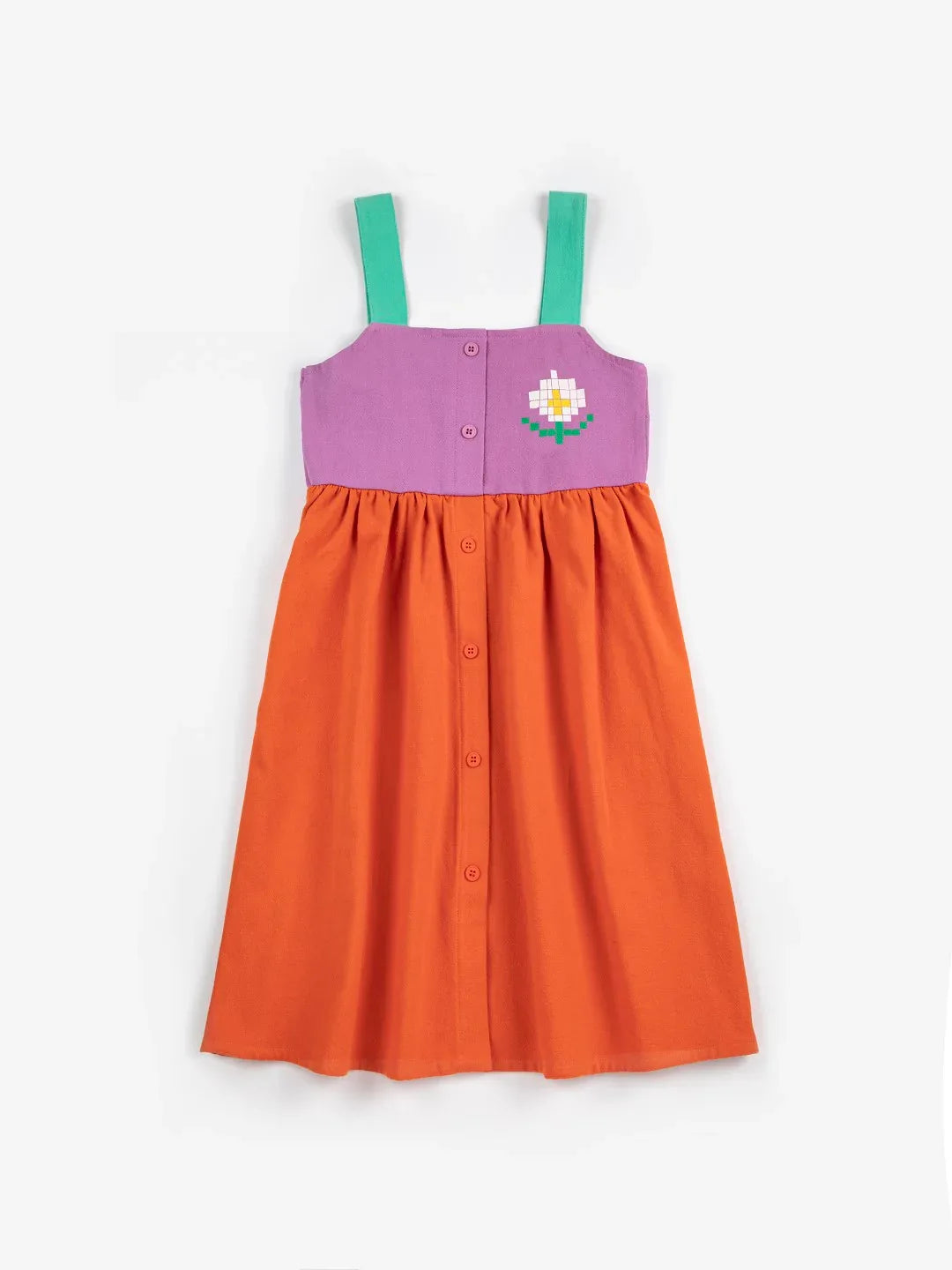 Pixel Daisy Color Block Woven Dress - Bobo Choses