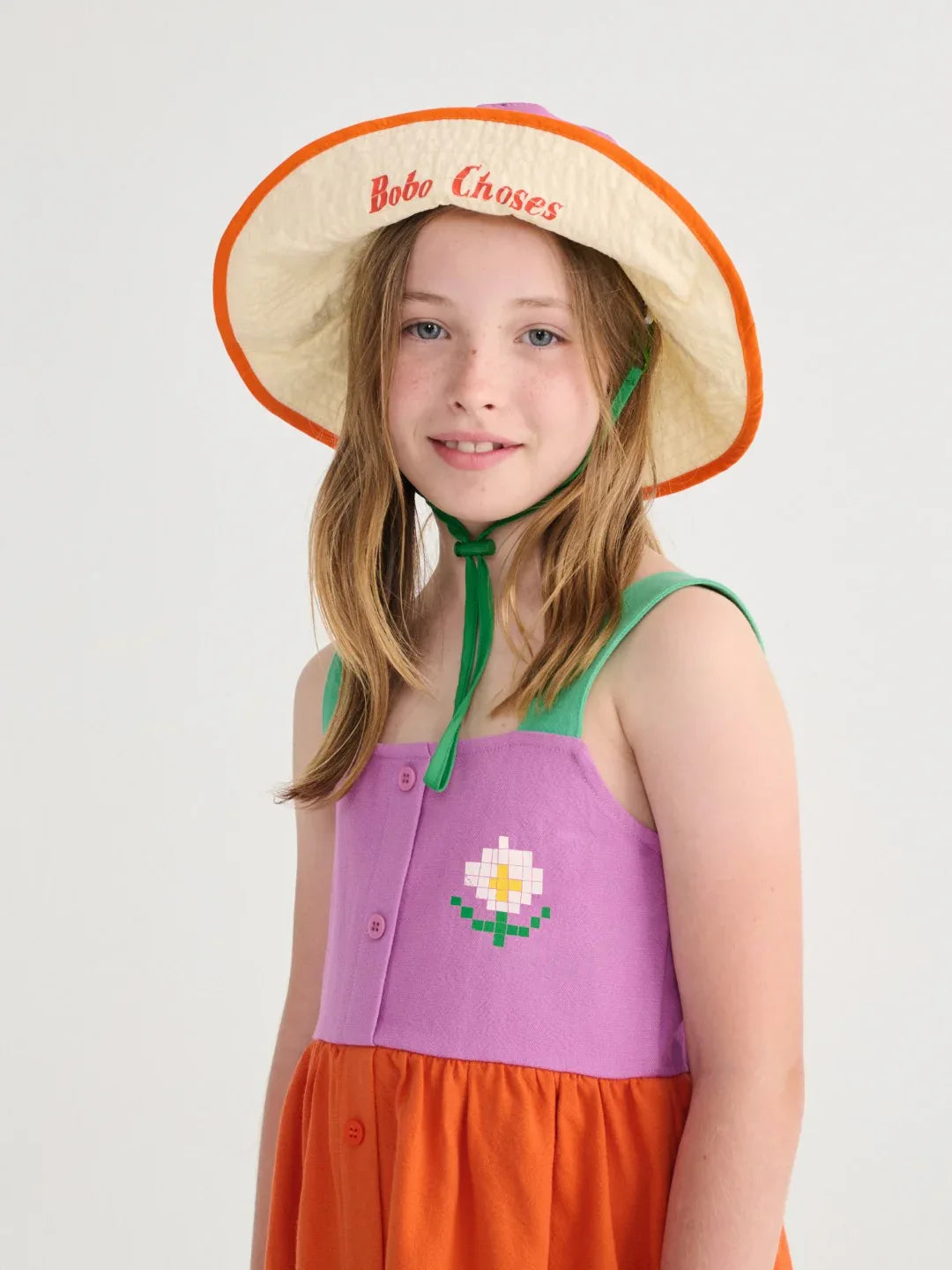 Pixel Daisy Color Block Woven Dress - Bobo Choses