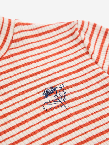 Energy Flower Stripes Turtleneck T-shirt