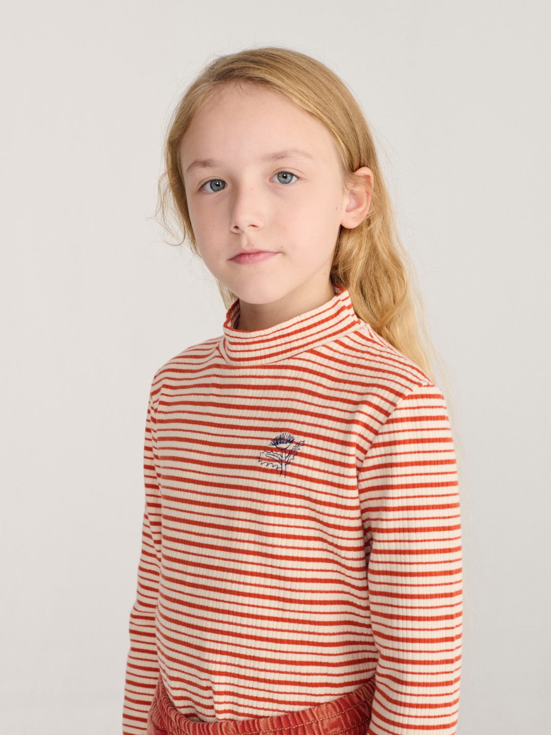 Energy Flower Stripes Turtleneck T-shirt