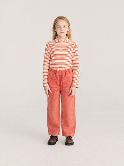 Energy Flower Stripes Turtleneck T-shirt