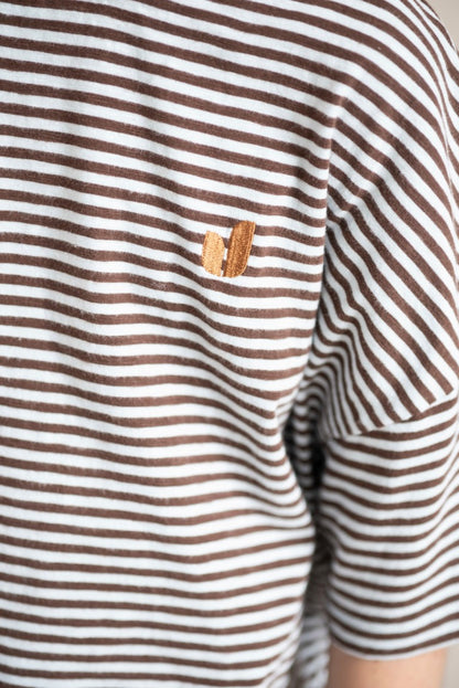 Bruun Oversized T-shirt Fondant Brown Cloud Blue