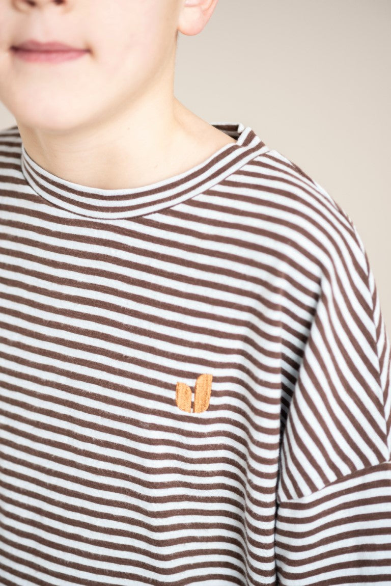 Bruun Oversized T-shirt Fondant Brown Cloud Blue