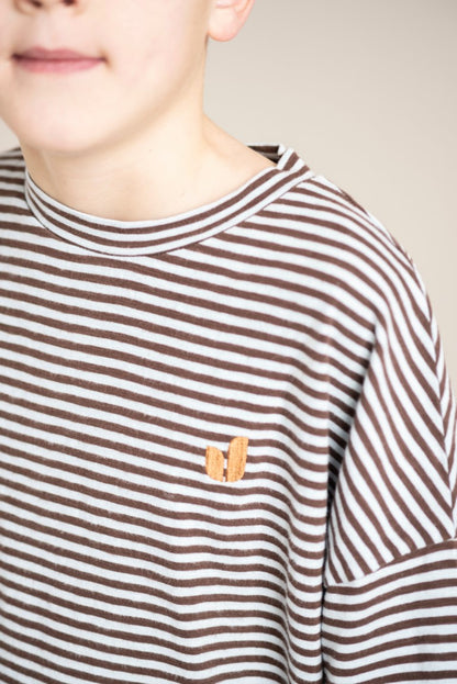 Bruun Oversized T-shirt Fondant Brown Cloud Blue