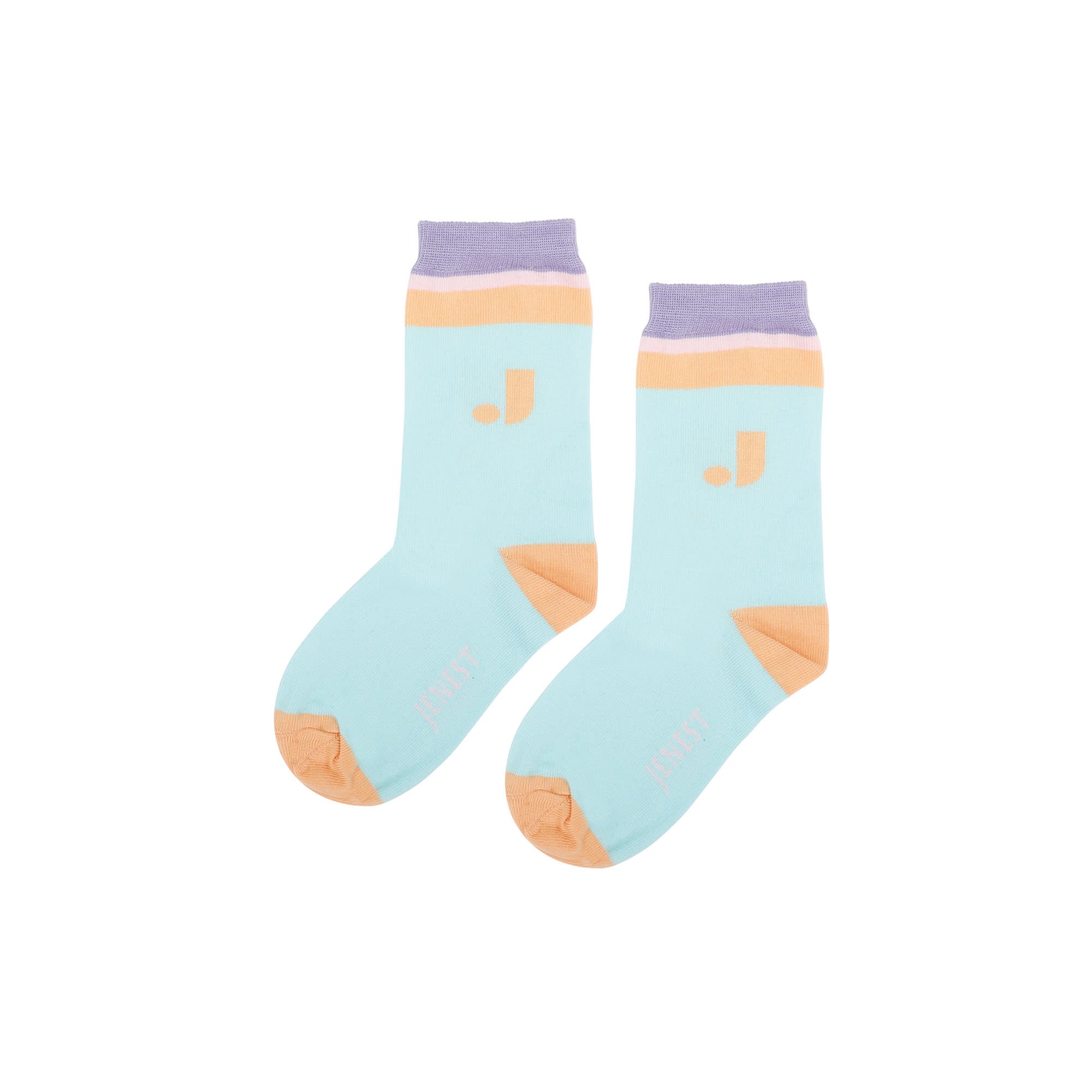 Bird Socks Cool Blue Mauve Print