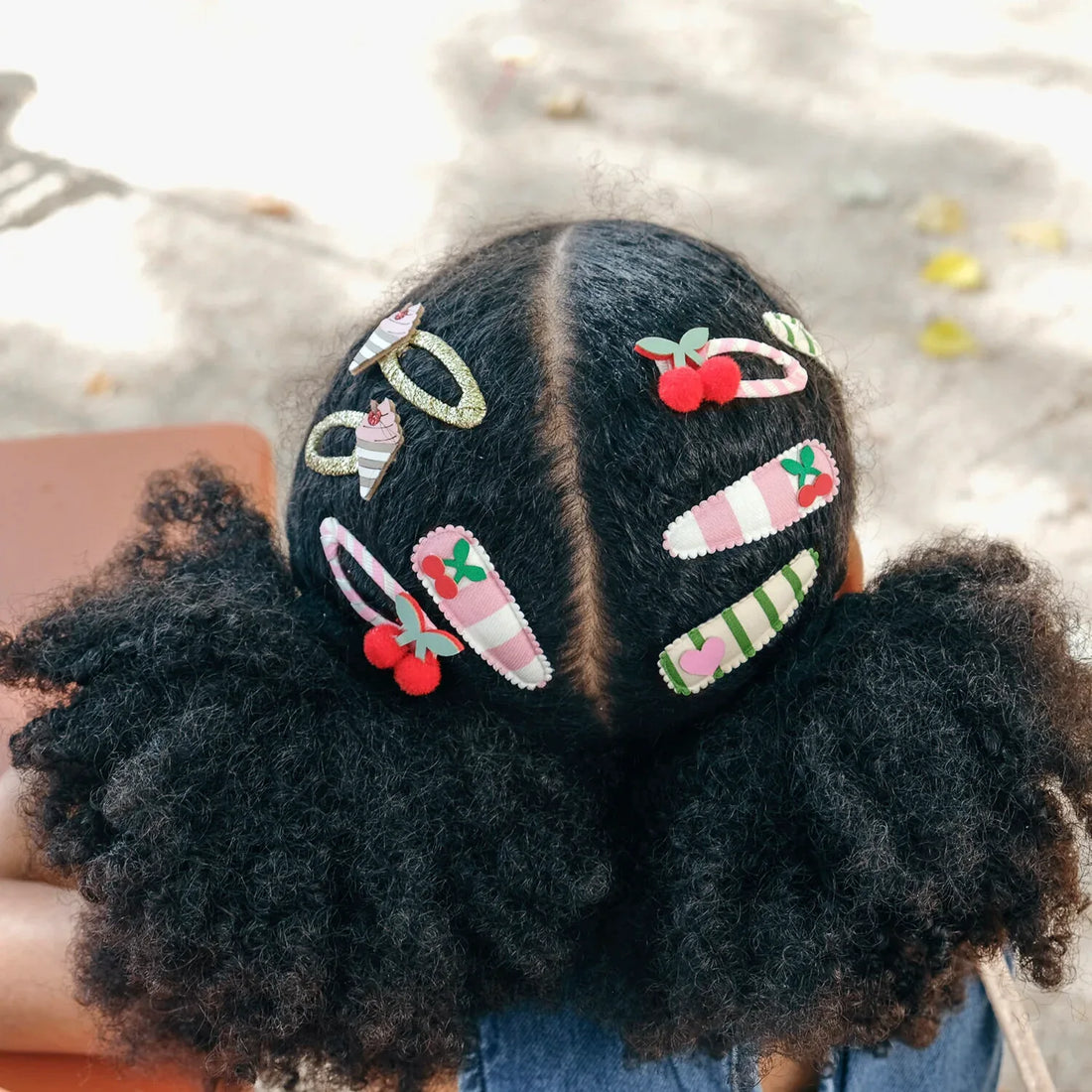 Cherry Kiss Stripy Clips - Rockahula