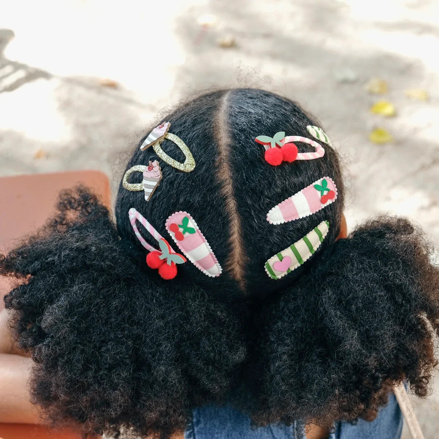 Cherry Kiss Stripy Clips - Rockahula