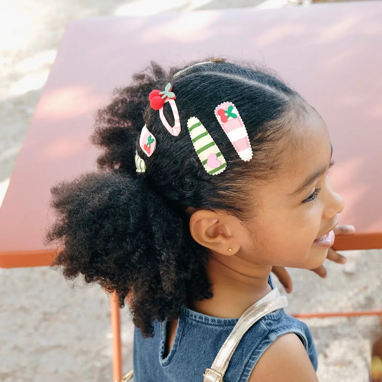 Cherry Kiss Stripy Clips - Rockahula
