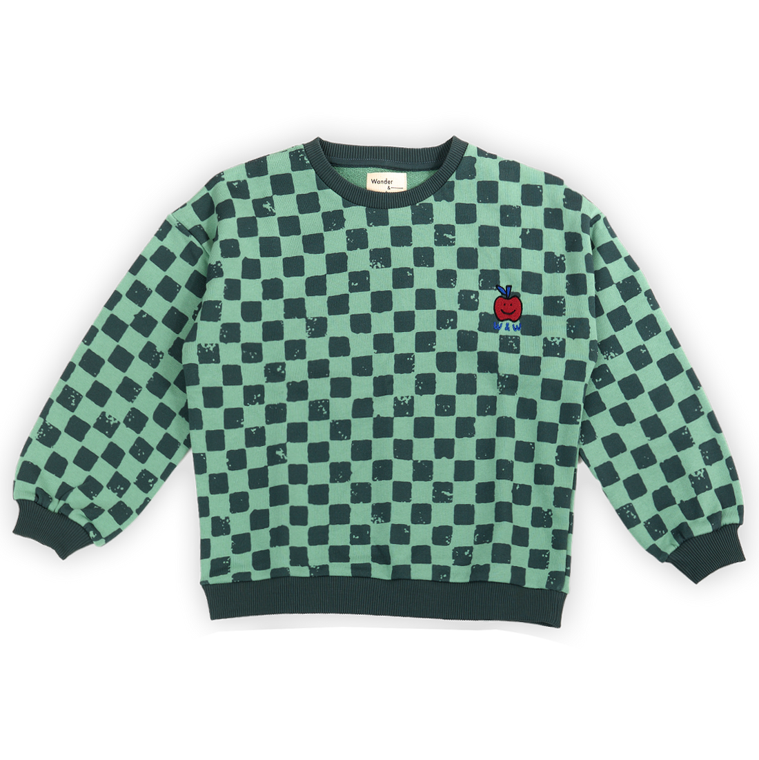 Checkerboard Sweatshirt Green Tea Check