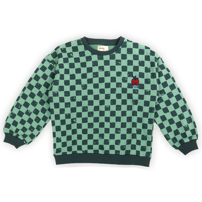 Checkerboard Sweatshirt Green Tea Check