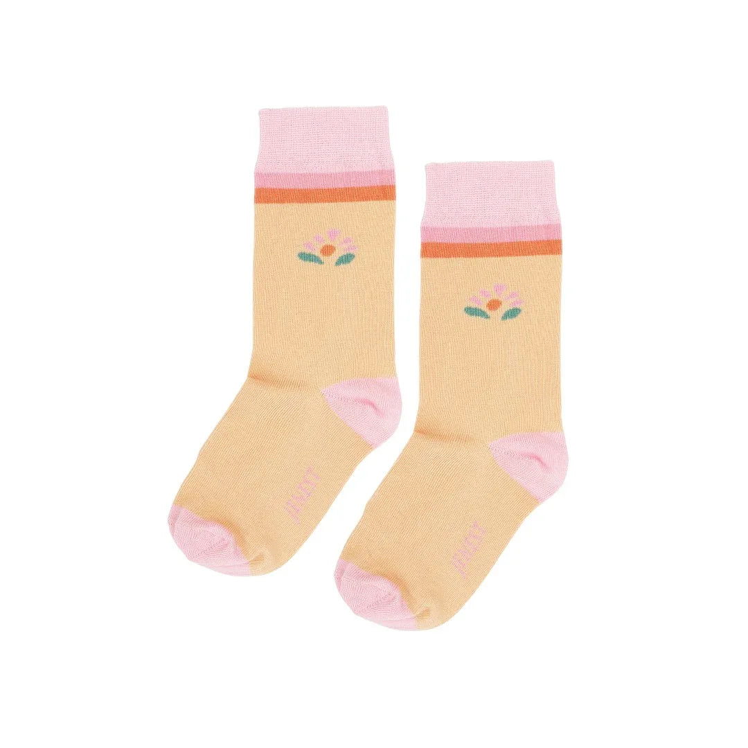 Flower Socks Peach Orange - Jenest