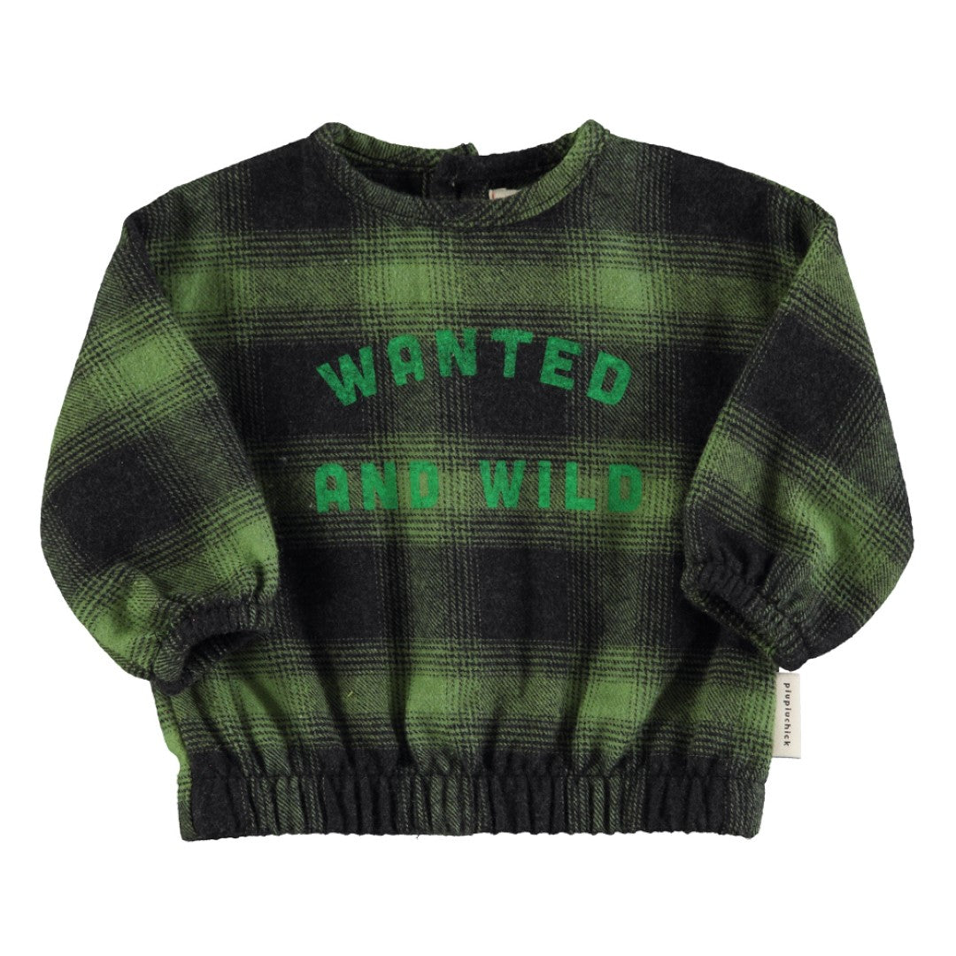 Flannel Blouse Green & Black Checkered