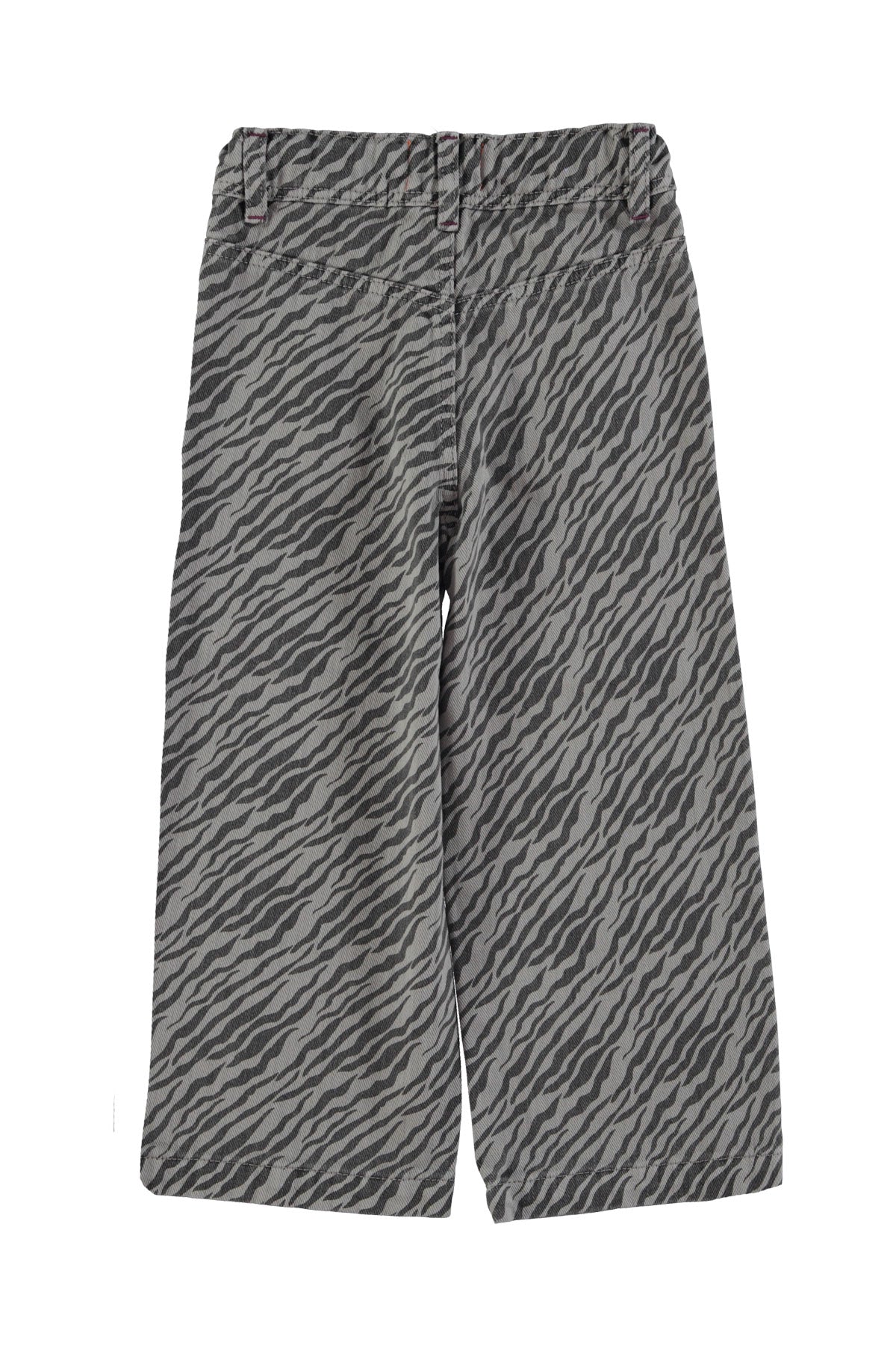Flare Trousers Grey With Zebra Print