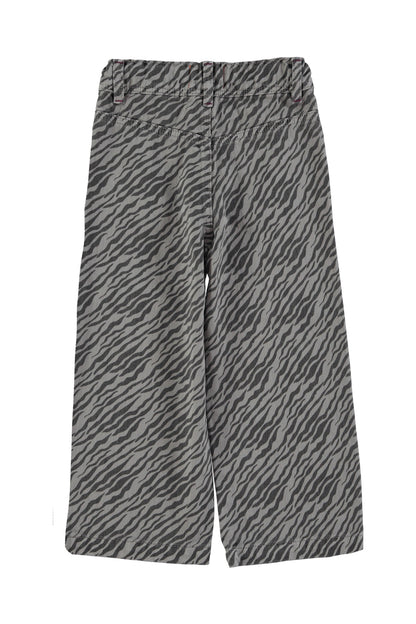 Flare Trousers Grey With Zebra Print
