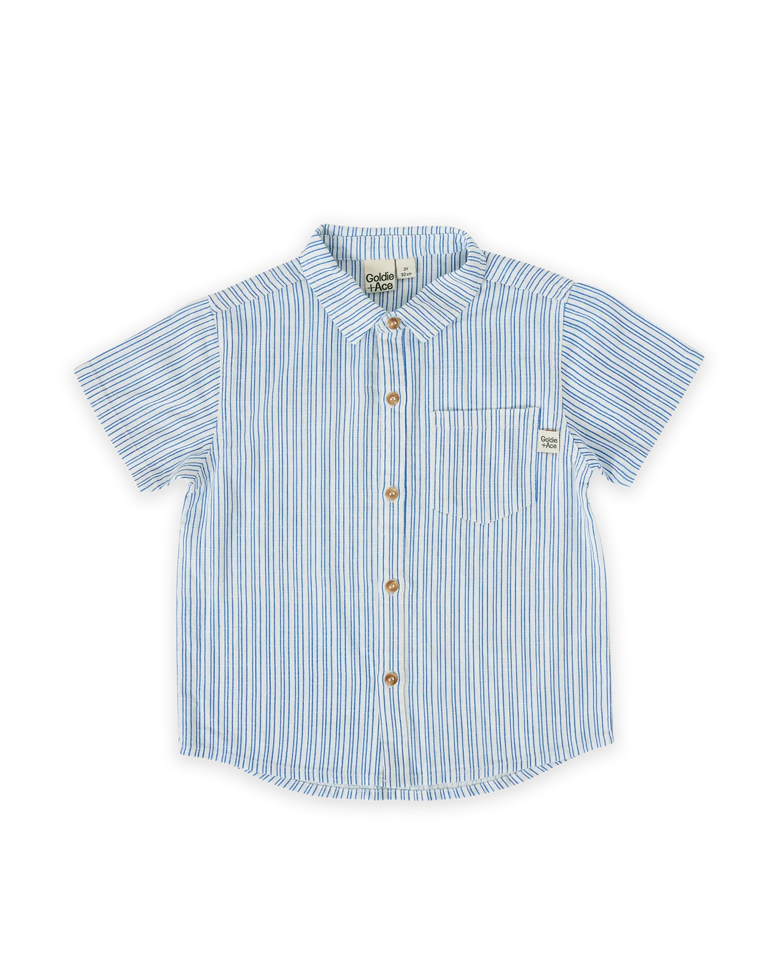 Sailor Stripe Holiday Shirt Ocean Ivory - Goldie+Ace