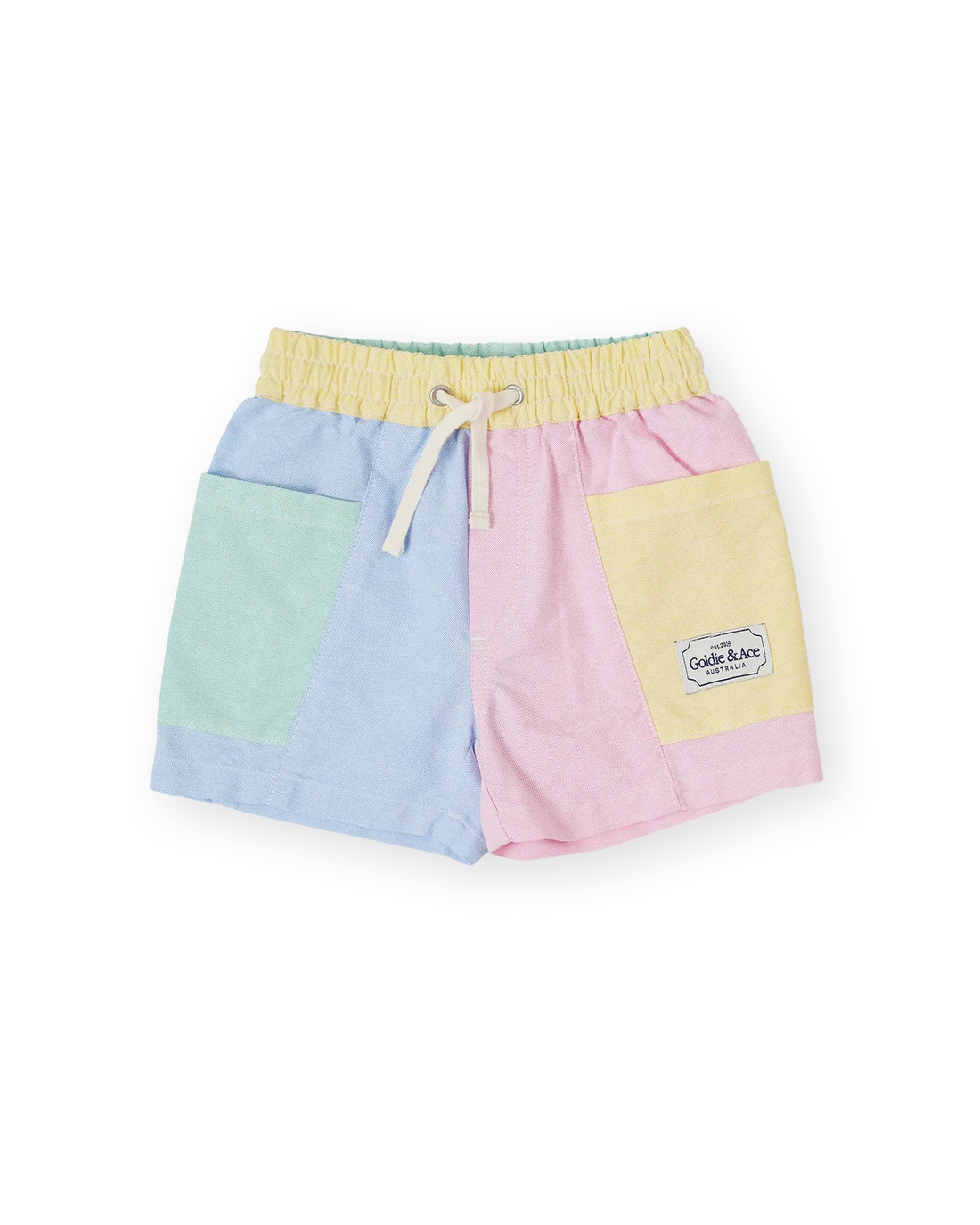 Colour Block Noah Pocket Shorts Pastel Multi - Goldie+Ace