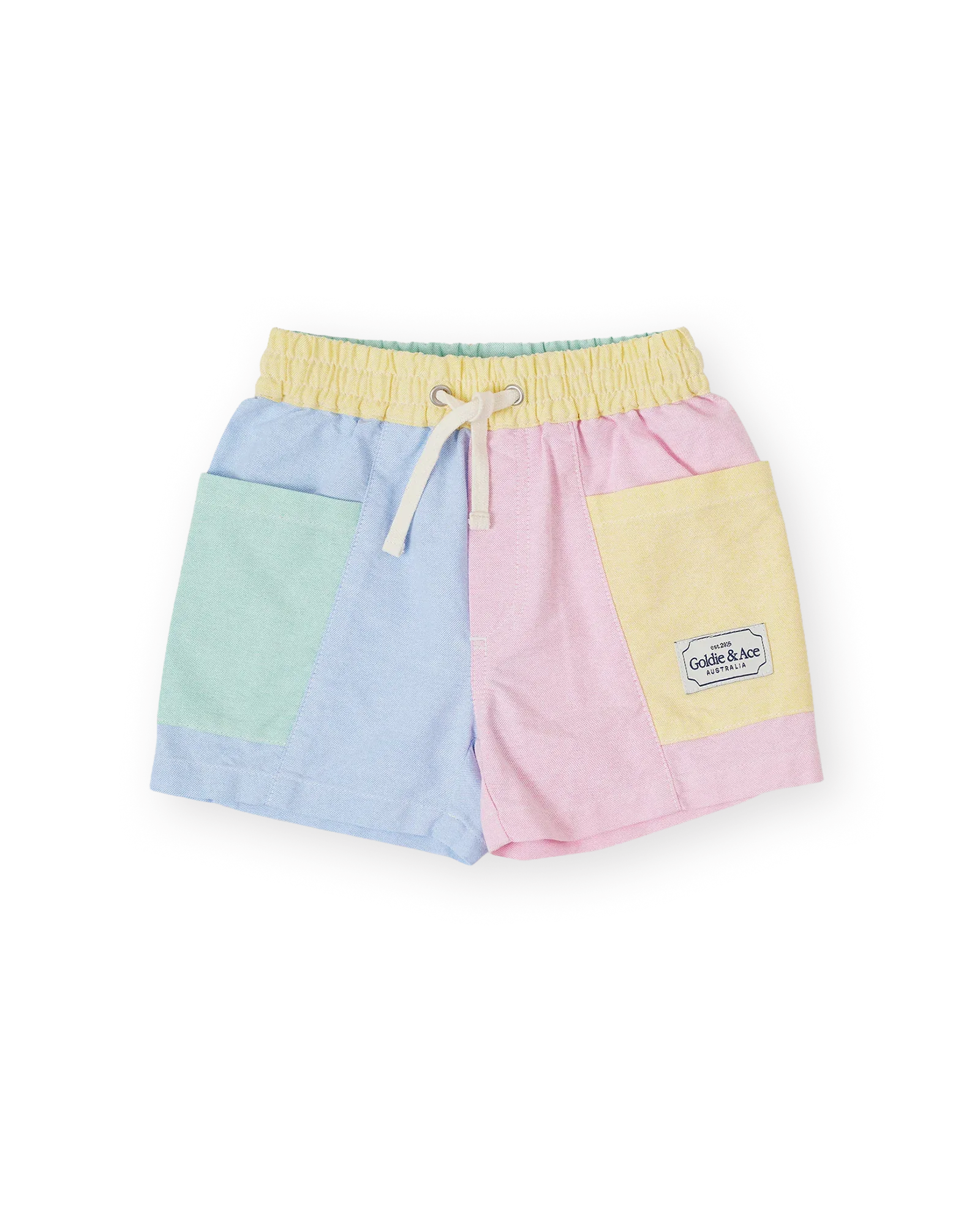 Colour Block Noah Pocket Shorts Pastel Multi - Goldie+Ace