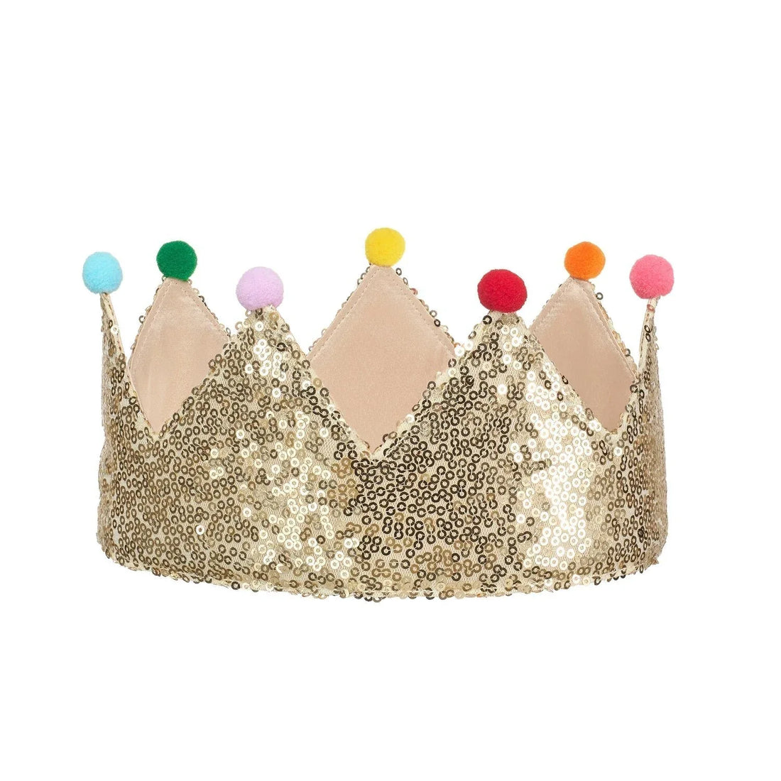 Gold Sequin Pom Pom Crown - Rockahula