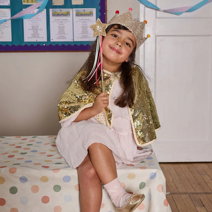 Gold Sequin Pom Pom Crown - Rockahula