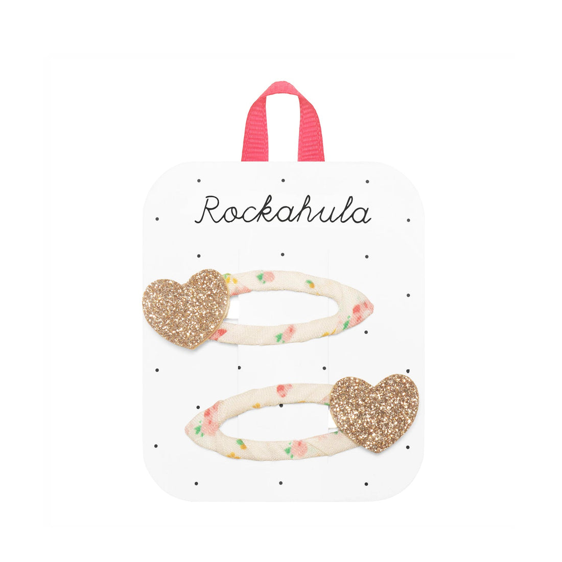Rockahula | Tiny Blossom Glitter Heart Clips