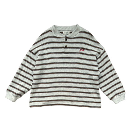 James LS T-shirt Brown Grey Melange