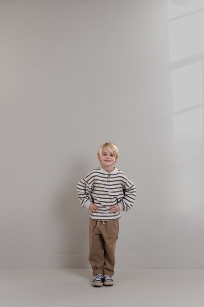 James LS T-shirt Brown Grey Melange
