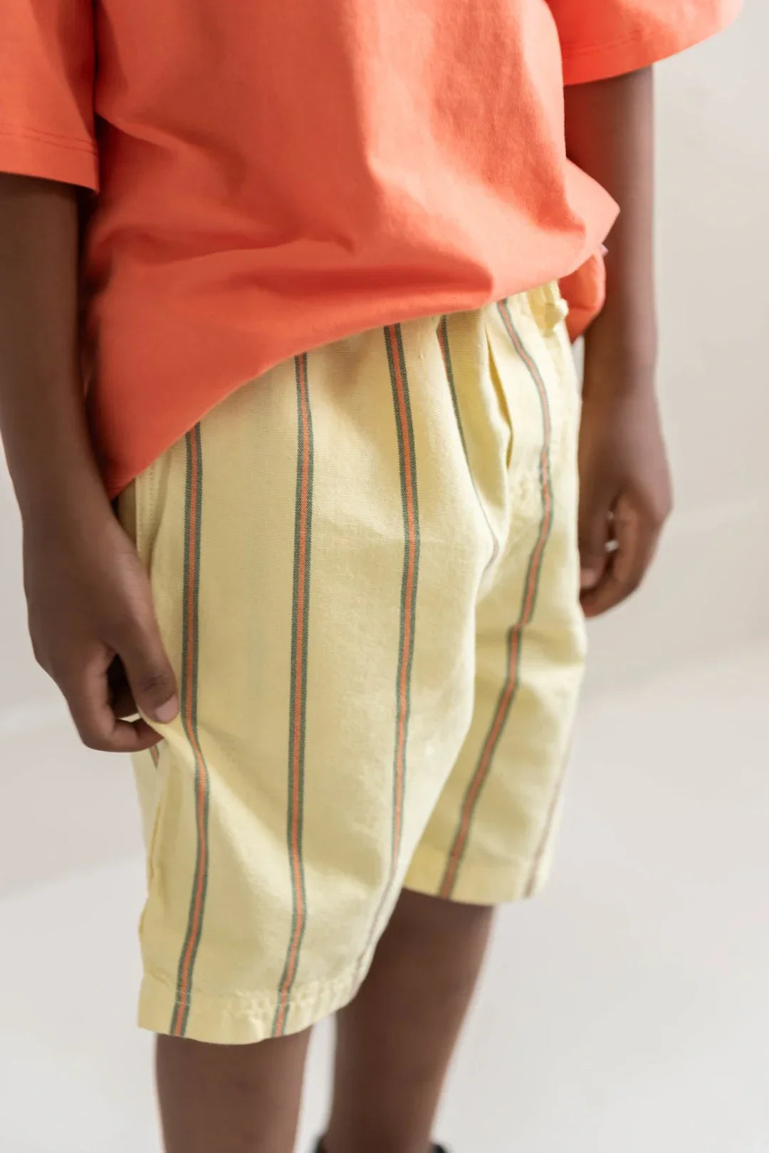 Knox Shorts Soft Yellow Stripe - Jenest