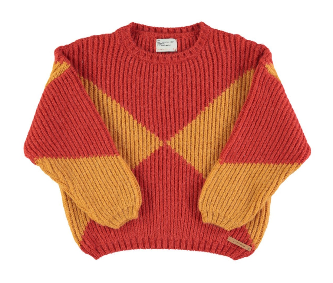 Knitted Sweater Red And Orange