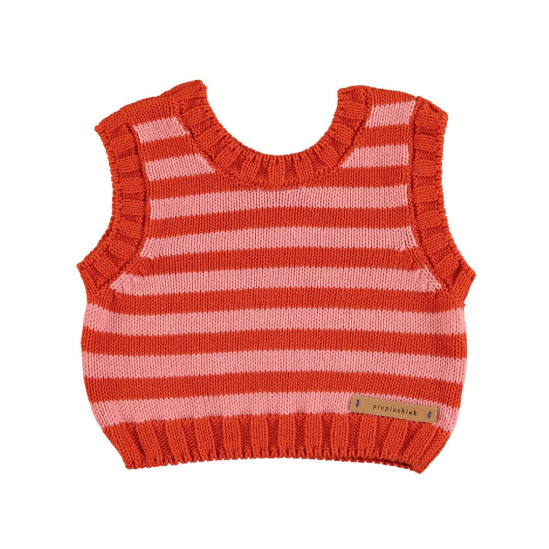 Knitted Top Pink Red Stripes