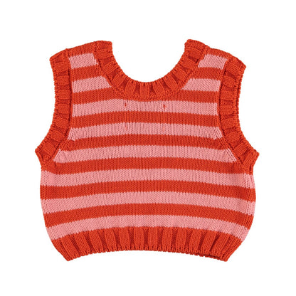 Knitted Top Pink Red Stripes