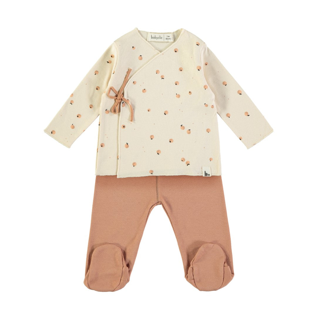 Baby Jacket With Footed Pants Little Fruits Cinnamon