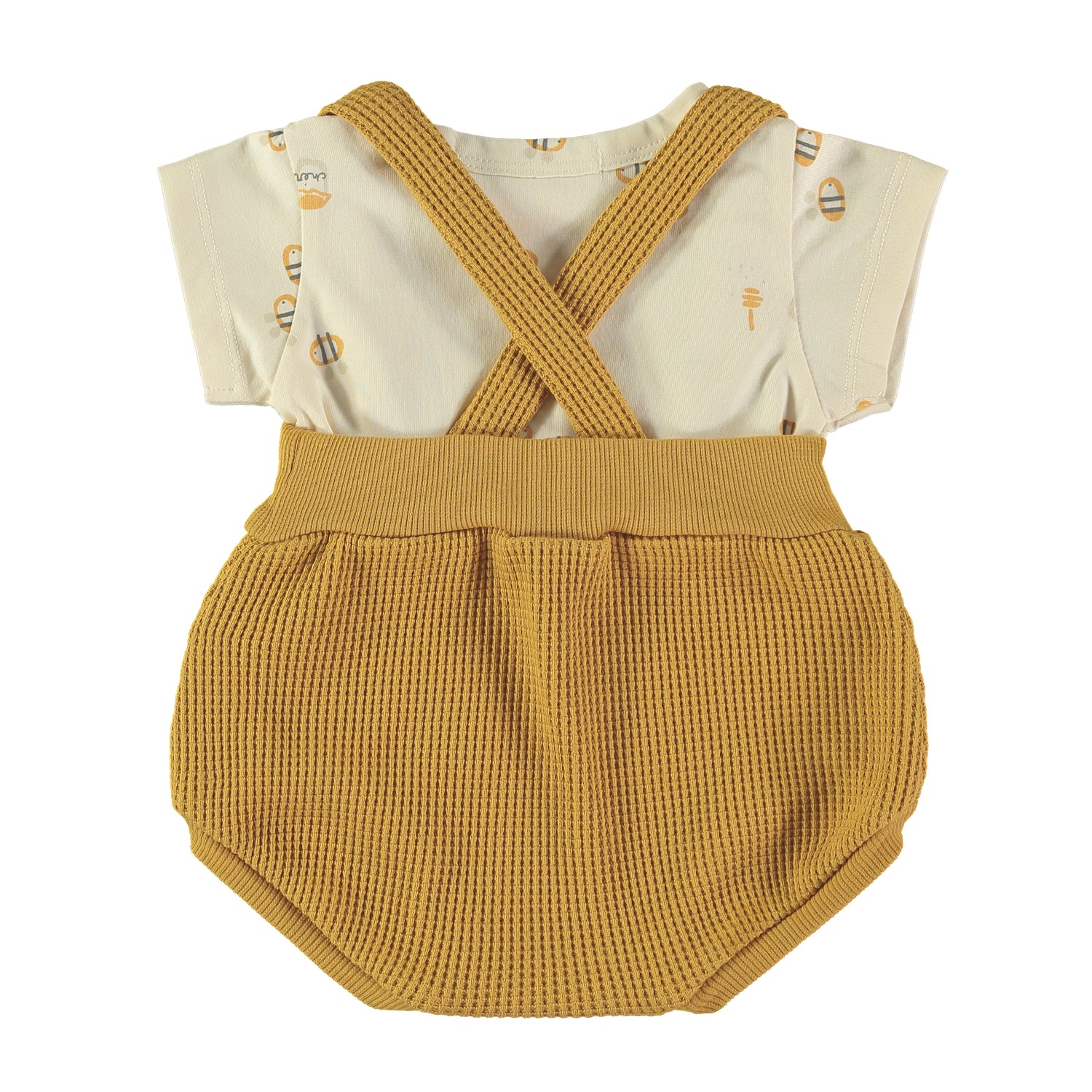 Baby T-shirt And Bloomer With Suspenders Bees