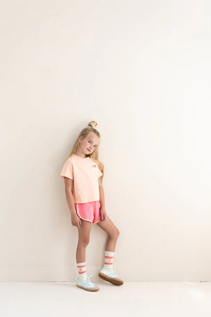 Livia T-shirt Peach Orange - Jenest