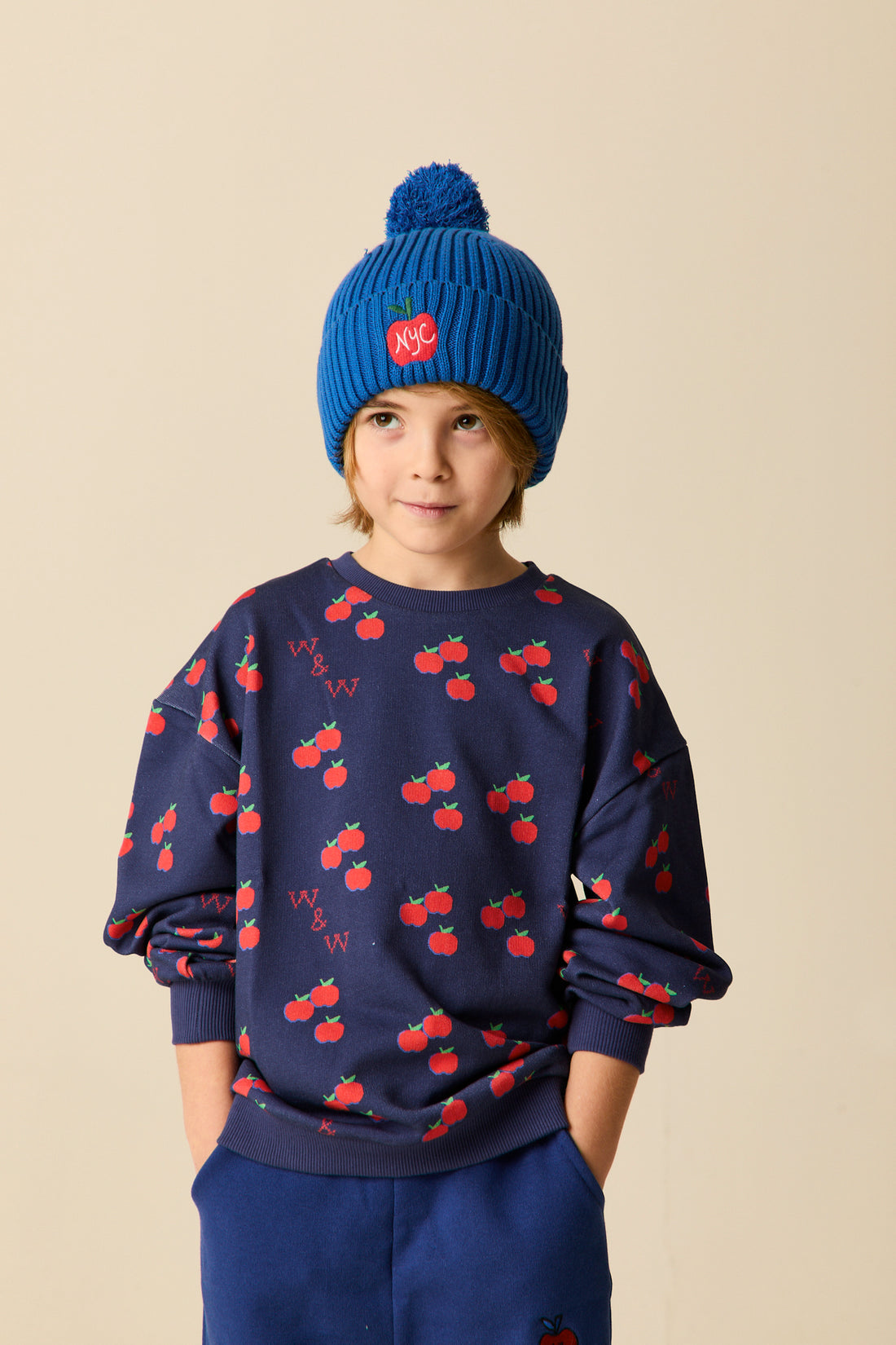 Apple Sweatshirt Navy Apple