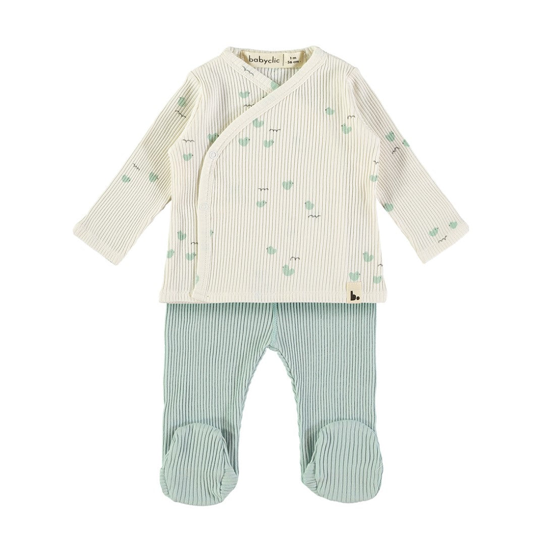 Baby Jacket And Pants Lovely Ducks Green