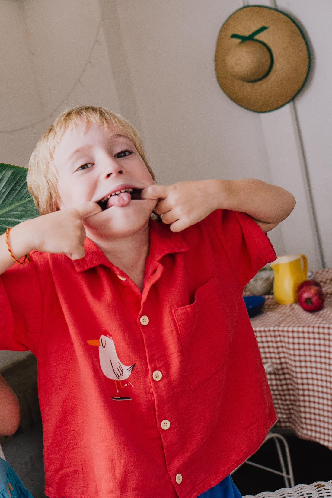 Woven Shirt Seagull Red