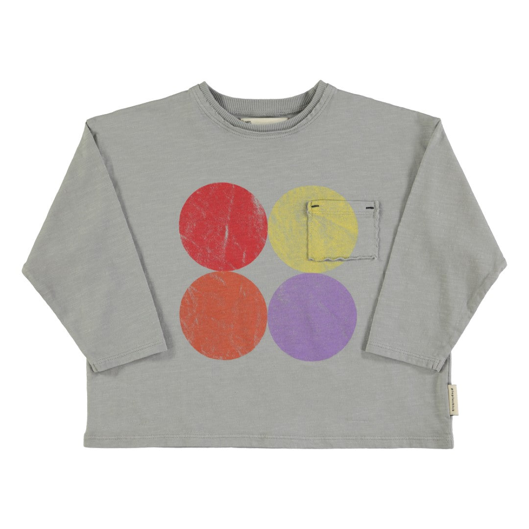 Longsleeve Grey Multicolor Circles Print