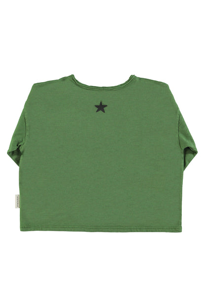 Longsleeve T-shirt Dark Green Groupie Print